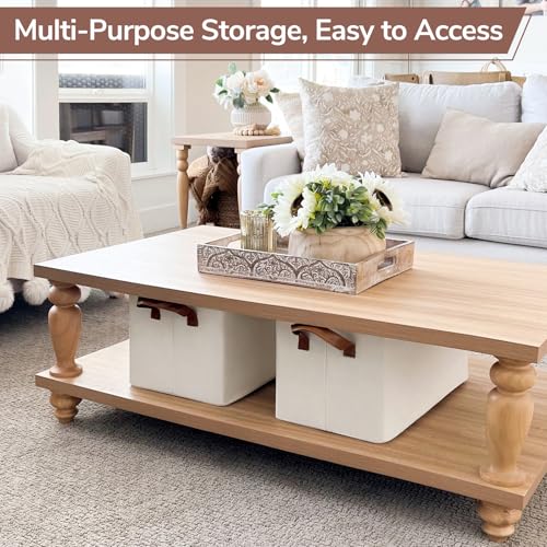 CHICVITA 4 Pack Large Storage Baskets for Shelves, Collapsible Closet Organizer Bins with Metal Frame, Fabric Storage Bins for Clothes Towels Organization, 16.8" x 11" x 9.8", Beige - color: Beige, size: 30L (16.8"L x 11"W x 9.8"H)