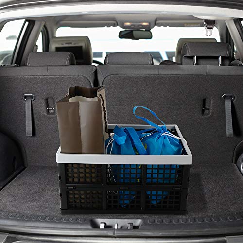 Kekow 28 L Black Plastic Collapsible Storage Basket, 3-Pack Folding Crates Storage - size: 28 L