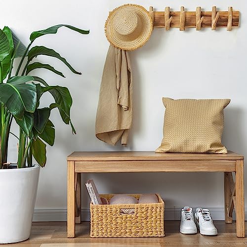 GRANNY SAYS Large Wicker Basket, Decorative Woven Basket for Storage, Wicker Basket with Handles, Waterproof Storage Basket for Shelves, 1-Pack - color: Natural, size: 16 ½"L x 13"W x 7 ½"H