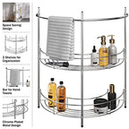 Pedestal Sink Organizer - Compact Under the Sink Rack with 2 Storage Shelves and Towel Holder - Space Saving Bathroom Storage by Lavish Home - color: Silver