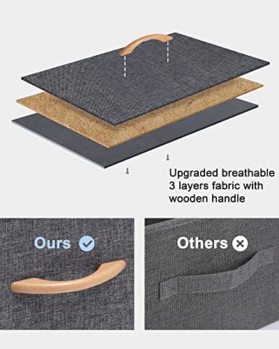 Crestlive Products Vertical Dresser Storage Tower - Sturdy Steel Frame, Wood Top, Easy Pull Fabric Bins, Wood Handles - Organizer Unit for Bedroom, Hallway, Entryway, Closets - 6 Drawers (Gray) - color: Grey, style: 6 Drawers