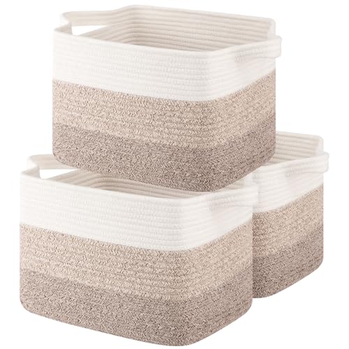 OIASKET Storage Basket for Organizing, Woven Baskets for Storage, Rectangle Decorative Baskets for Shleves, Closet, Toys, Books, Nursery Organizer Bins - Pack of 3 (Gradient Yellow, 13"x9.85"x8.7") - color: Gradient Yellow, size: 13"x9.85"x8.7"