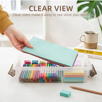 Citylife 3 PCS Plastic Storage Bins with Latching Lids Portable Project Case Clear File Box Stackable Storage Containers for Organizing B5 Paper, Photo, Document, Scrapbook - size: 3.3QT, style: 3 PCS
