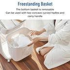 Japard 83 Litres Rolling Laundry Hamper Ultra Slim, Vertical 3 Sorter Cart with Wheels and Breaks, 3-tier Baskets Detachable for Dorm, Closet, Easy Assembly White Gray - size: 3 Tier