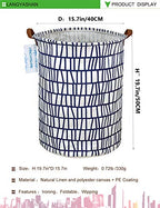 LANGYASHAN Laundry Basket Canvas Fabric Collapsible Organizer Basket for Storage Bin Toy Bins Gift Baskets Bedroom Clothes Children Nursery Hamper (Blue Stripes) - color: Blue Stripes