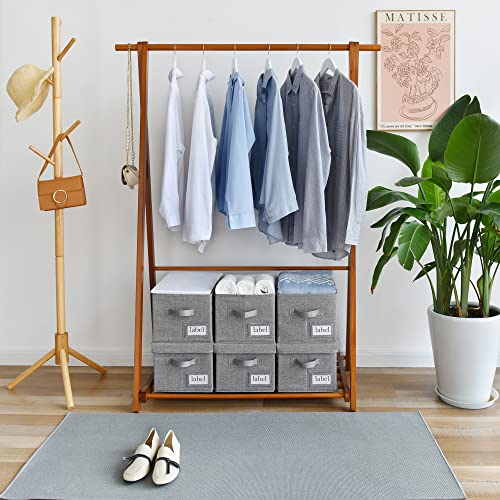 GRANNY SAYS Fabric Bins with Lids, Storage Baskets for Closet Organization, Decorative Storage Containers with Label Holder, Shelf Bins for Organizing Clothes, Dark Gray, 3-Pack - color: Dark Gray, size: Medium