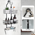 anyshwu Shower Caddy Hanging, White, Plastic, Unisex, 13 Inches Deep x 6 Inches Wide x 4 Inches High, Hanging Mount, Quick Dry, For Showers - size: Bathroom Organizer 2
