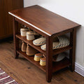 XKZG Storage Bench Wooden Shoe Rack Bench Rustic Solid Wood Entryway Bench (Brown,23.6") - color: Brown, size: 23.6"W x 11.8"D x 16.5"H
