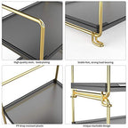 2-Tier Spice Rack Bathroom Organizer Countertop Storage Shelf, Cosmetic Storage Rack Standing Counter Shelf (Gold + Black) - color: Black + Gold