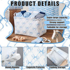 4pcs 4 Pcs Blue Bow Storage Basket for Gifts Collapsible Girls Coqutte Blue Storage Bins with Handle Cute Preppy Foldable Laundry Organizer for Home Bathroom Bedrooms Baby Clothes Toys Books - style: Blue Bow