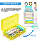 Tamaki 1 Pack Plastic Pencil Box Large Capacity Pencil Boxes Clear Boxes with Snap-tight Lid Stackable Design and Stylish Office Supplies Storage Organizer Box, Yellow - color: Yellow