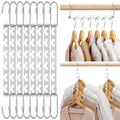 HOUSE DAY 10.5 Inch Closet Space Saving Wardrobe Clothing Magic Hangers Oragnizer Heavy Chrome Hangers, Updated Hook Design Pack of 8 - size: 8 Pack