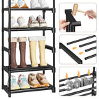 Ekisemio Shoe Rack Large Capacity 72 Pairs Tall Shoe Shelf, 3 Row 12 Tiers Sturdy Metal Shoe Organizer for Entryway, Closet, Bedroom, Black - size: 3 Row 12 Tiers