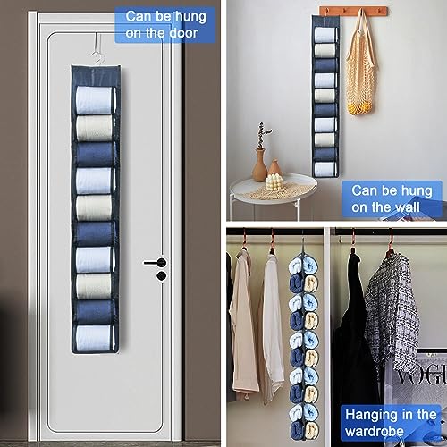 Hanging Legging Organizer, Legging Storage Organizer, Legging Organizer for Closet, Yoga for Pants Jeans Organizer, Hung Behind The Door, Wardrobe, Hanger 20 Pockets Clothes Storage (Grey) - color: 1pack-Grey