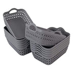 12-pack Small Plastic Tray, Desktop Storage Trays, Grey