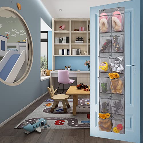 Behind Door Hanging Kids Shoes Organizer Closet Shoe Organizer Shoe Rack with 12 Mesh Pockets (12 Pockets) - color: 12 Pockets