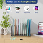 Simple Trending 9 Section Metal File Sorter Organizer for Desk Home Office, Black - style: 7 Section Black