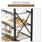 10-Tier Tall Shoe Rack, Large Capacity Shoe Shelf Holds40-45 Pairs, Shoe Shelf for Entryway, Hallway, Living Room, Rustic Brown - color: Rustic Brown, size: 27.8" x 10.8" x 65.7"