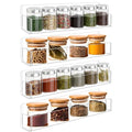 Acrylic Spice Rack Wall Mount-12 Inch, Clear Spice Shelf Storage Holder, 4 Pack Hanging Seasoning Rack Organizer for Cabinet Door, Cupboard or Wall Kitchen (Adhesive or Screw) - size: 12"- 4 Pack