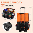 WILAXI PRO Large Rolling Cleaning Caddy with Wheels and Detachable Trolley, Extra Large Water-Resistant Cleaning Cart for Housekeepers, Cleaning Supplies Organizer with Multi-Pockets Tools Storage