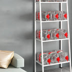 Ladder Metal Bookshelf Modern Bookcase with Rectangular Shelves Storage Rack Kitchen Storage Rack Multi-layer Bookshelf Floor-to-ceiling Trapezoidal Balcony Flower Stand Red(14"L x 14"W x 58"H, Red) - size: 14"L x 14"W x 58"H