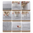 GUDEMAY Clear Stackable Plastic Storage Bins with Magnetic Lid, Dustproof Book & Cosmetic Display Cases, Large Figures Collectibles Showcase, Shoe Box, Protection Organizer (L, Count, 5) - size: L