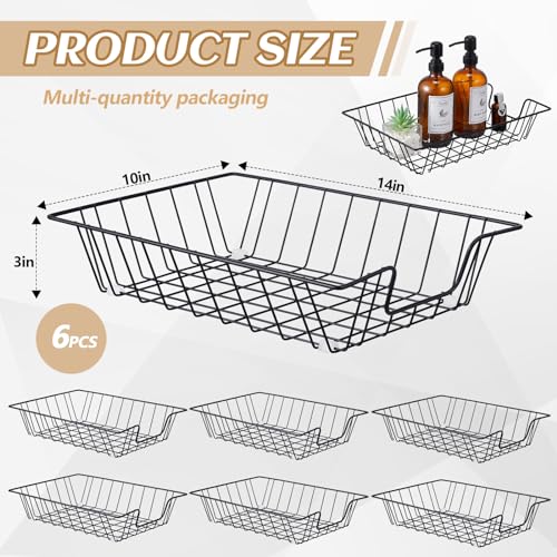 Yeaqee 6 Pcs Letter Tray Wire Paper Trays Stackable File Desk Organizer Metal File Paper Holder Basket for Desk Desktop Letter Storage for Office Home Classroom School(14'' x 10'' x 3'',Black) - color: Black, size: 14'' X 10'' X 3''