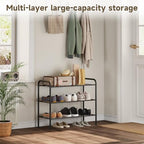 Shoe Rack,Long Shoe Organizer for Closet,Wide Shoe Storage for Entryway, 3 Tier Sturdy Metal Free Standing Shoe Shelf - size: 3-tier-short