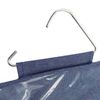 Household Essentials Over-the-Door Cotton Blend and Plastic Shoe Organizer with 20 Storage Pockets, Denim - color: Denim