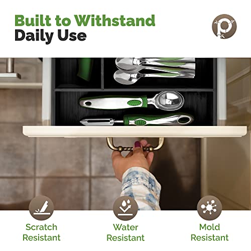 Pristine Bamboo silverware tray organizer– Flatware Utensil Cutlery Silverware Holder for Drawer – Small Extra-Deep Wooden Kitchen Drawer Organizer Divider for Spoons Forks Knives (6-Slots, Black) - color: Black, size: 6 Slot
