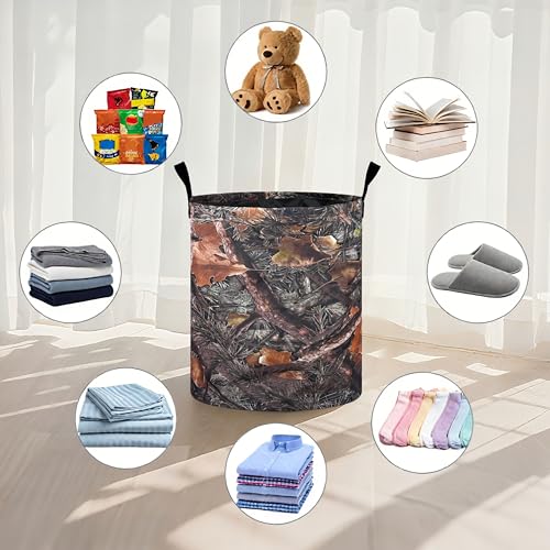 Camo Camouflage Laundry Basket Foldable Oxford Cloth Tote Bag Laundry Hamper Clothes Storage Bucket Organizer For Bathroom/Laundry Storage/Bedroom 19.6x15.7 Inch - color: Camo Camouflage