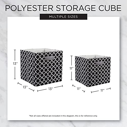 DII Non Woven Polyester Storage Bin, Polka Dot, French Blue & White, Small Set of 4 - color: French Blue & White, size: Small Set of 4, 11x11x11" Cube