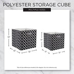 DII Non Woven Polyester Storage Bin, Polka Dot, French Blue & White, Small Set of 4 - color: French Blue & White, size: Small Set of 4, 11x11x11" Cube