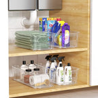 Clear Fridge Organizer, Refrigerator Organizer Bins with Handle, Freezer, Kitchen Cabinet, Pantry Organization, BPA Free Fridge Organizers (12.4 inch 4 Pack) - size: 12.4 inch 4 Pack