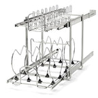 Rev-A-Shelf 2-Tier Kitchen Cabinet Pullout, Cabinet Organizer for Pots, Pans, and Lid Cookware, Adjustable Heavy Duty Wire, Min Opening Width of 11.5", Chrome, 5CW2-1222-CR - size: 12 in.