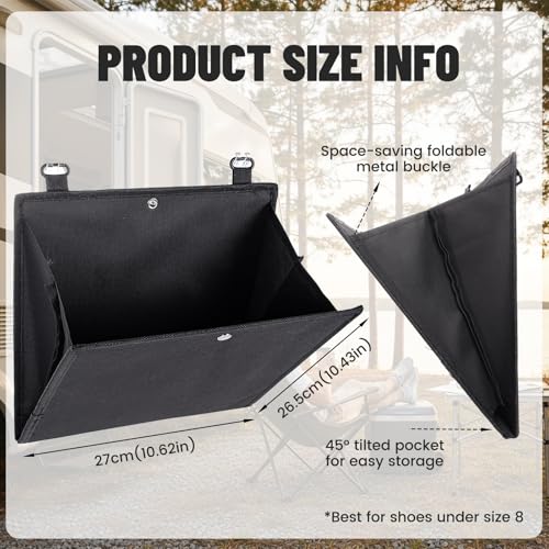 2-Packs Over The Door Organizer - Foldable Hanging Storage Rack with Adhesive Hooks for Shoes, Toiletries | No Drill Space Saver for Narrow Doors in RV, Dorm, Bathroom, Closet (2PCS)