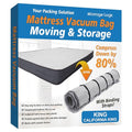 Storage Logic Foam Mattress Vacuum Bag with 4 Adjustable Packing Straps for Moving, Storage, Shipping, Vacuum Seal Mattress Bag with Packaging Straps (King/Cal-King) - size: King/California King
