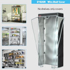 Wire Rack Cover 40"W x 18"D x 72"H – Heavy Duty Waterproof Dustproof Shelving Cover with Clear PVC Front & T-Zipper, Black Oxford Storage Organizer for Home, Laundry or Basement (No Shelves) - size: 40"Wx18"Dx72"H