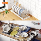 Nigelia 2 Pack Pots and Pans Organizer for Under Cabinet, 22" Expandable Food Storage Container Lid Organizers with 10 Adjustable Dividers Pot Lid Holders Rack Inside Cabinet&Kitchen Countertop(White) - size: 2 Pack