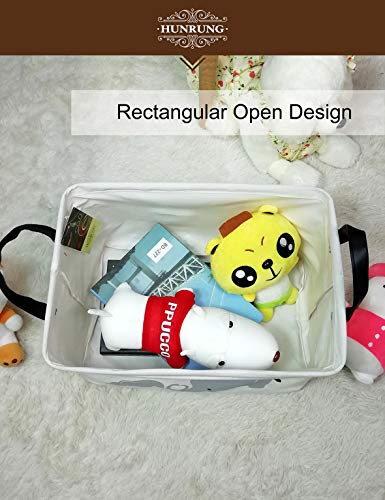 HUNRUNG Rectangle Storage Basket Cute Canvas Organizer Bin for Pet/Children Toys, Books, Clothes Perfect for Rooms/Playroom(Elephant) - color: Elephant