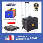 dbest products Quik Cart Collapsible Rolling Crate on Wheels for Teachers Tote Basket 80 lbs Capacity, Made from Heavy Duty Plastic Used as a Seat, Black - color: Black, style: Standard
