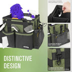SCAVATA Compact Wearable Cleaning Caddy, Small Cleaning Caddy Supplies Organizer with Handle & Shoulder Straps for Housekeepers, Under Sink & Car Cleaning Tool Organizers Bag (Armygreen) - color: Armygreen