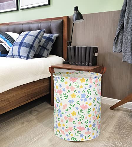 Girls Laundry hamper Baby Girl Hamper Kids Toy Storage Organizer Bins Gift Basket for Bedroom Decor(Flowers) - color: Flowers