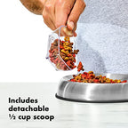 OXO Good Grips Pet POP Container – 6.0 Qt/5.7 L with Half Scoop, Ideal for up to 6.5lbs of Dog Food or 4.5lbs of Cat Food, Airtight Dog and Cat Food Storage Container, BPA Free, Clear - size: Pet POP 6.0 Qt