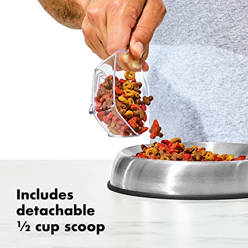 OXO Good Grips Pet Food Container 6.0 Qt | Clear | Airtight Seal | With Half Cup Scoop | Pack of 4 - size: Pet POP 6.0 Qt (Pack of 4)