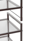 Simple Houseware 3-Tier Stackable Mesh Shoe Rack, Bronze - color: Bronze, style: Mesh Panel