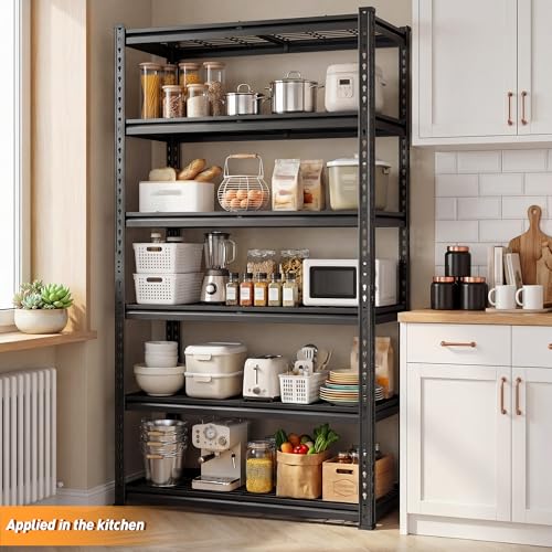 REIBII 3300LBS Garage Shelving Heavy Duty, 79" H x 40" W x 16" D Garage Storage Shelves, 6 Tier Adjustable Metal Shelving Unit, Multi-Use Storage Rack for Kitchen, Office Room, Pantry, Basement - size: 40"Wx16"D x 79"H