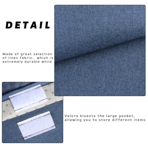 NB Sofa Armrest Organize Remote Holder Bedside Caddy Organizer With 5 Pockets，Non-Slip Couch Remote Control Holder Couch Armchair Caddy Accessories (Blue, 35''X18'') - color: Blue, size: 35''x18''