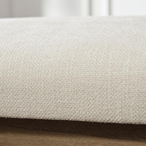 Zihanhome Entryway Bench, Chenille Upholstered Shoe Benches for Bedroom, Ottoman Bench with Solid Wood Shelf, Storage Benches for Hallway, Living Room(Beige) - color: Beige