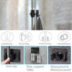 homeasy Mop Broom Holder No Drill, Mop Broom Organizer Wall Mounted Heavy Duty with Hooks Hanger, Self Adhesive Stainless Steel 4Pcs for Bathroom, Kitchen, Office (Black) - color: Black